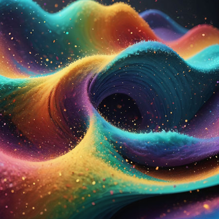 Cloud dust 3D abstract background. AI generated. art design creativity. galaxy outer space eternity. particle splashing idea motion. mystery light decoration glitter. supernova illustration. surrealの素材