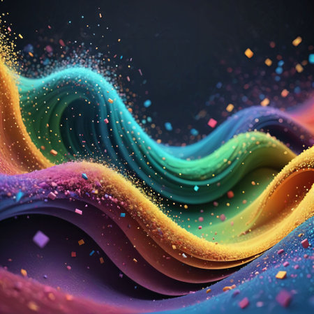 Cloud dust 3D abstract background. AI generated. art design creativity. galaxy outer space eternity. particle splashing idea motion. mystery light decoration glitter. supernova illustration. surrealの素材