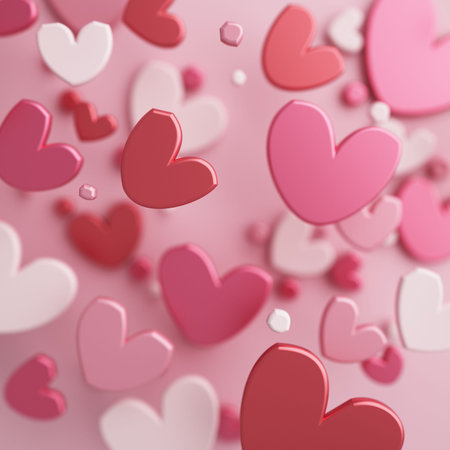 paper heart 3D illustration. AI generates images. Valentine background. pastel colour design. 3D...
