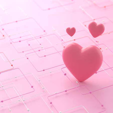 valentine day 3D illustration. red design background. celebration decoration love art. happy colour ideas. invitation card. pastel greeting holiday. cute heart gift craft. romantic abstract emotion.の写真素材