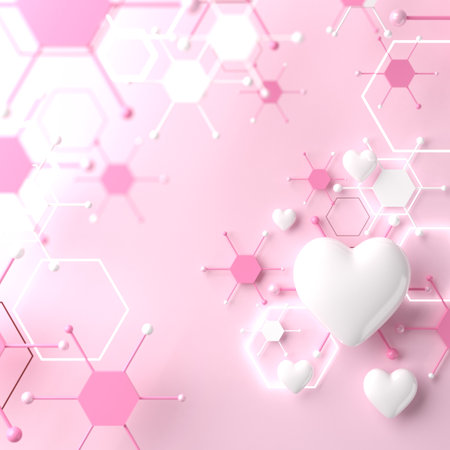 valentine day 3D illustration. red design background. celebration decoration love art. happy colour ideas. invitation card. pastel greeting holiday. cute heart gift craft. romantic abstract emotion.の写真素材