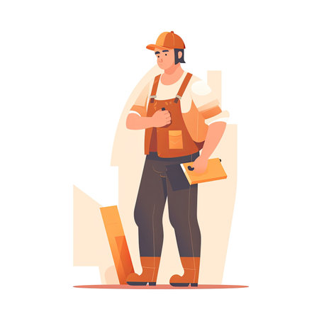 Carpenter, handyman, builder, handyman, handyman vector Illustrationの素材