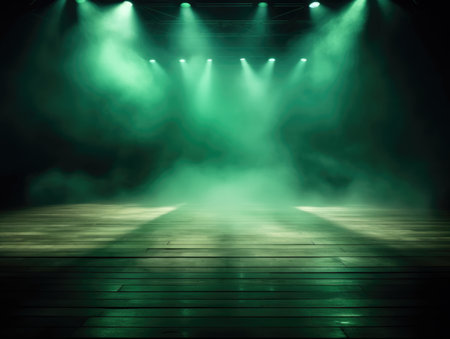 Stage lights and smoke, Stage Spotlight on the Stage, Stage Backgroundの素材
