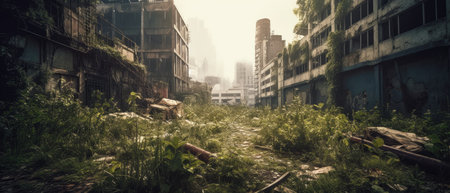 ruins of a very heavily polluted industrial factory, place was known as one of the most polluted towns in Europe, Realistic Post Apocalypse Landscapeの素材
