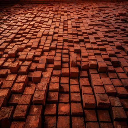 Red brick wall texture background for interior exterior decoration and industrial construction concept design, colorfull rainbow palette background patternの素材