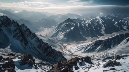Mountains in the Himalayas in Ladakh, India.の素材