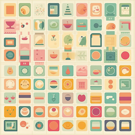 Set of flat design icons for food and drink. vector illustration. Vector clipart collection, scrapbookingの素材