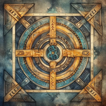 Grunge background with ancient symbols and signs of ancient Greece.の素材