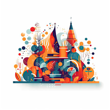 Abstract science and education background. Vector illustration in flat design style. Vector illustration in flat style, website clipart artの素材