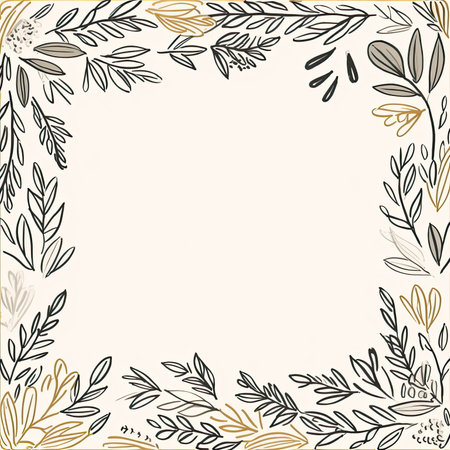 Hand drawn floral frame. vector illustration. Perfect for invitations, greeting cards, blogs, posters. Scrapbooking gentle doodle frame, handmade thin illustration, pastel colorsの素材