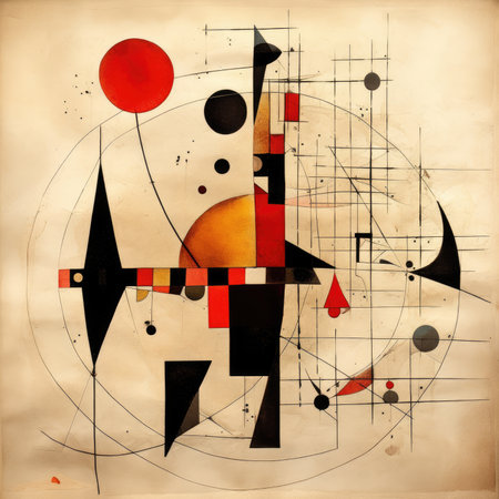abstract color design art illustration on the old paper background with space for text, abstract geometric painting, poster, watercolor, picasso, wall art, retro classic clipartの素材