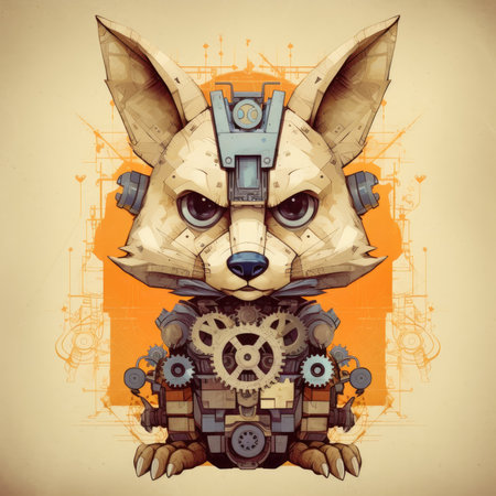 abstract illustration tattoo industrial poster art geometric vector steampunk printable wall artの素材