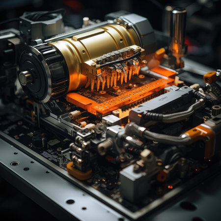 milling factory workspace machine robot production mechanic conveyor photo close view professional studios lightの素材