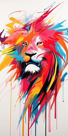 lion king Abstract modern art painting collage canvas expression illustration art poster tattoo designの素材