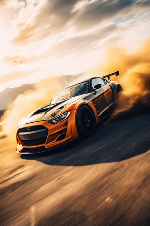jdm japanese drifting car professional photo smoke dynamic in motion track sport jdm tuning speed photography motor japanese actionの素材