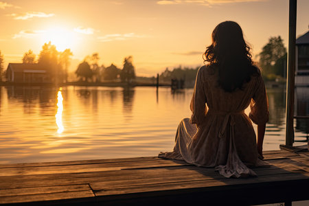 rising meditation pose silence reflection rest lake landscape silence water zen relaxation lonely posterの素材