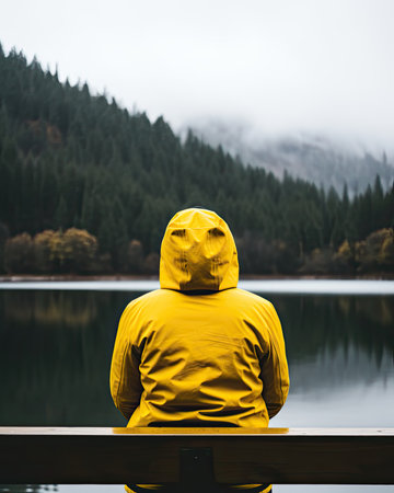 rising meditation pose silence reflection rest lake landscape silence water zen relaxation lonely posterの素材