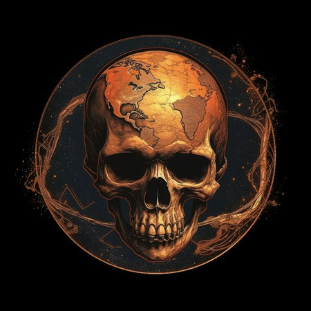 skull universe planet tshirt design mockup printable cover tattoo isolated vector illustration artwork wall art poster printの素材