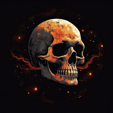 skull universe planet tshirt design mockup printable cover tattoo isolated vector illustration artwork wall art poster printの素材