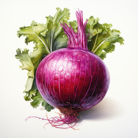 onion detailed watercolor painting fruit vegetable clipart botanical realistic illustrationの素材