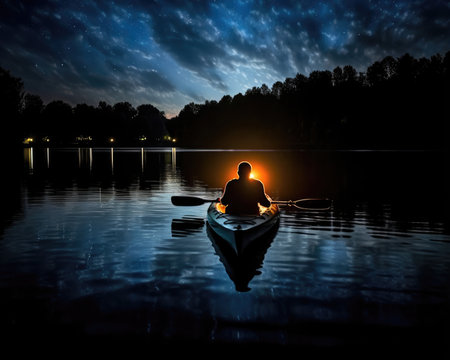 meditation boating kayak water silence freedom landscape peaceful morning rowing isolated photo poster art tattooの素材
