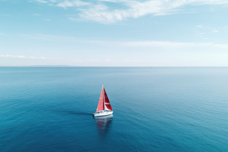 yacht boat sea sailing wind speed navigation freedom relaxation flow romantic photography aerial wall art posterの素材