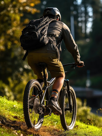 bike ride photo helm Mountains tourism searching speed extreme cycling freedom motion outdoors wall art poster coverの素材