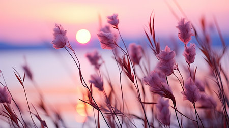 flowers focus sunset tranquility grace landscape zen harmony rest calmness unity harmony photography wall art poster wallpaperの素材