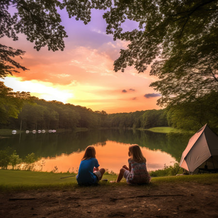 camp sunset tent tranquility grace landscape zen harmony rest calmness unity harmony photography wall art poster wallpaperの素材