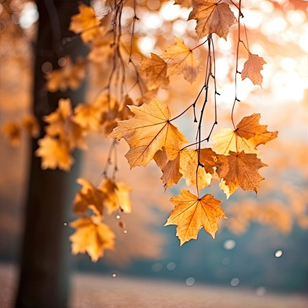 maple leaves gold tranquility grace landscape zen harmony rest calmness unity harmony photography wall art poster wallpaperの素材