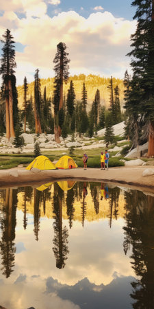 camp sunset tent tranquility grace landscape zen harmony rest calmness unity harmony photography wall art poster wallpaperの素材