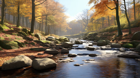 river autumn beauty peaceful landscape freedom scene beautiful nature wallpaper photo wilderness wall art posterの素材