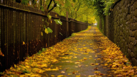autumn orange tree falling peaceful landscape freedom scene beautiful nature wallpaper photo wall art posterの素材
