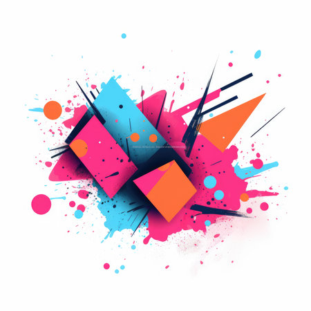 abstract aggressive pattern background expressive graffiti vector colorful geometric wallpaper art poster designの素材