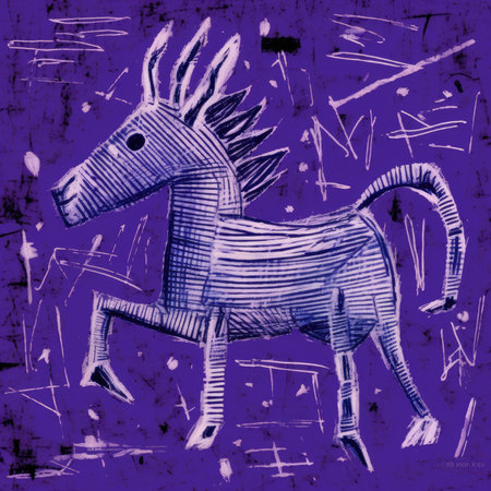 horse unicorn expressive children animal illustration painting scrapbook hand drawn artwork cartoon digital posterの素材