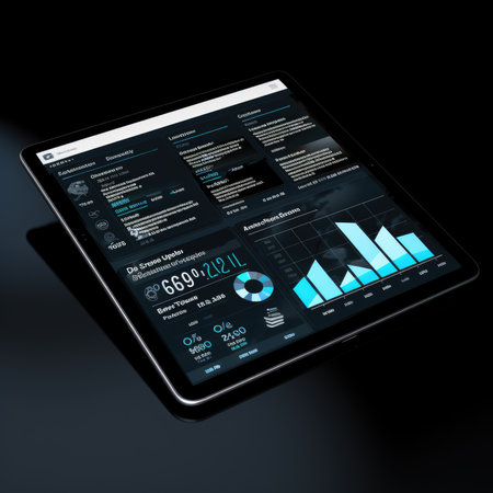 tablet mockup UI interface statistical graph diagram screen website presentation dashboard template posterの素材