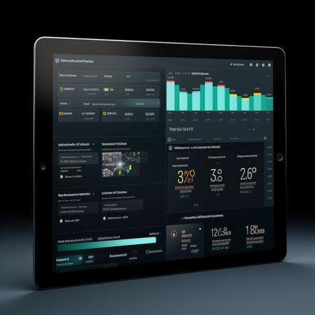 tablet mockup UI interface statistical graph diagram screen website presentation dashboard template posterの素材