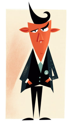 bad guy fairytale character cartoon illustration fantasy cute drawing book art poster graphic wall art posterの素材