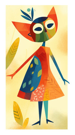 girl female fairytale character cartoon illustration fantasy cute drawing book art poster graphic wall art posterの素材
