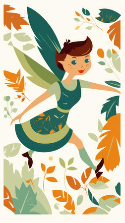 fairy fairytale character cartoon illustration fantasy cute drawing book art poster graphic wall art posterの素材