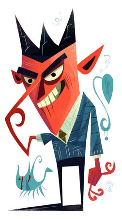 bad guy fairytale character cartoon illustration fantasy cute drawing book art poster graphic wall art posterの素材