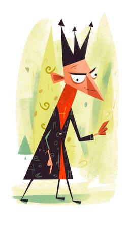 bad guy fairytale character cartoon illustration fantasy cute drawing book art poster graphic wall art posterの素材