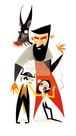 bad guy fairytale character cartoon illustration fantasy cute drawing book art poster graphic wall art posterの素材