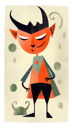 bad guy fairytale character cartoon illustration fantasy cute drawing book art poster graphic wall art posterの素材