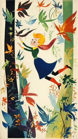 fairy fairytale character cartoon illustration fantasy cute drawing book art poster graphic wall art posterの素材