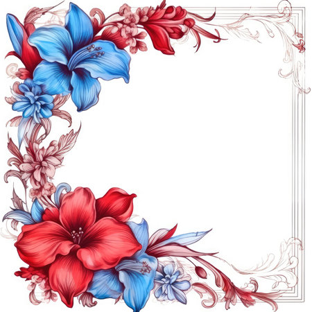 Floral frame greeting card scrapbooking watercolor gentle illustration border wedding romantic wall artの素材