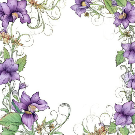 Floral frame greeting card scrapbooking watercolor gentle illustration border wedding romantic wall artの素材