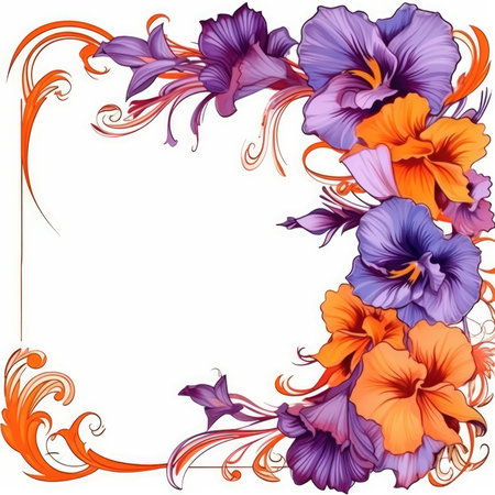 Floral frame greeting card scrapbooking watercolor gentle illustration border wedding romantic wall artの素材