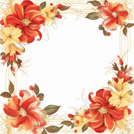 Floral frame greeting card scrapbooking watercolor gentle illustration border wedding romantic wall artの素材