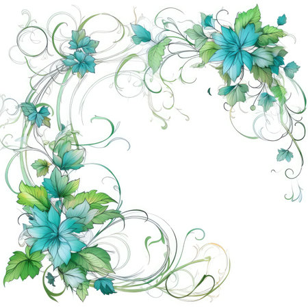 liana Floral frame greeting card scrapbooking watercolor gentle illustration border wedding romantic wall artの素材